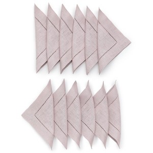 Solino Home Linen Classic Hemstitch Cocktail Napkins - 1 of 4