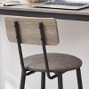 Bar Table Set with 2 Bar Stools, PU Soft Seats & Backrests, Particle Board, for Bar, Home, Office, or Living Room, Grey, One Size - 2 of 4