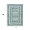 Teal Blue And Ivory Geometric Washable Indoor Outdoor Area Rug - 3 of 4