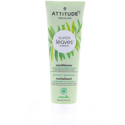 Attitude Super Leaves Nourishing & Strengthening Conditioner, Grape Seed Oil & Olive Leaves, 8 oz