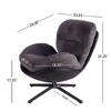 CAVINAS Faux Leather Upholstered Accent Chair,Modern Swivel Chair  with Metal Base Frame for Bedroom,Reading Room - 3 of 4