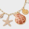 Paperclip Chain Multi Shell Necklace - A New Day™ Gold - 4 of 4