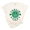 S.W.Smiley Feelin Lucky Checkered Smiley Face  - Women's Garment Dyed Graphic T-Shirt - 2 of 4