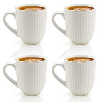 Servette Home 14 oz Round Coffee Mug - Set of 2 Orange Mugs