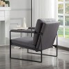 Vynxaria Blue/Dark Gray/ Yellow Accent Chair for One + Double, Metal Armrests & Foam Padding, Ideal for Living, Bedroom, Study Areas - 4 of 4