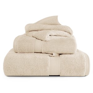 Egyptian Cotton Ultra Plush Quick Dry Towel and Washcloth Set by Blue Nile Mills - 1 of 4