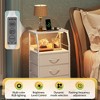 GALAXHERO Dresser with 4 Drawers Tall Nightstand and End Table with Charging Station LED Light, Fabric Bins, Wood Shelf, USB Ports and Outlets - 4 of 4