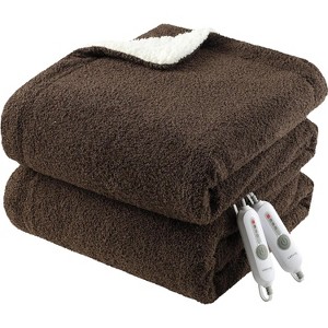 Electric Blanket Heated Throw,Heated Blanket Soft with 4 Heating Levels&4 Hours Auto Off - 1 of 4
