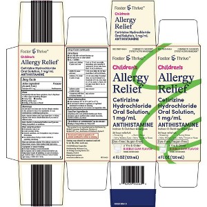 Foster & Thrive Children's Allergy Relief Cetirizine HCl Oral Solution, Bubble Gum, 4 Oz - 1 of 2