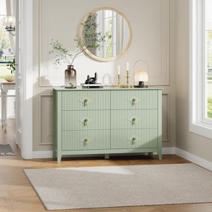 GAOMON 6-Drawers Dresser for Bedroom, 48" Wide Modern Chest of Drawers with Metal Handle,Wood Drawer Organizer for Living Room,Hallway - 1 of 4