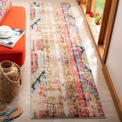 Boho-Chic Monaco Multicolor Reversible Runner Rug - 2'2" x 10'