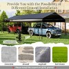 Metal Heavy Duty Metal Canopy Carport,Galvanized Steel Outdoor Carport Shelter with Reinforced Structure,Garage Shed for Car,Truck-Coolbibila - 2 of 4
