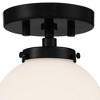 Possini Euro Design Jilly Modern Ceiling Light Semi Flush Mount Fixture 6 3/4" Wide Black White Glass Globe Shade for Bedroom Kitchen Living Room Home - 3 of 4