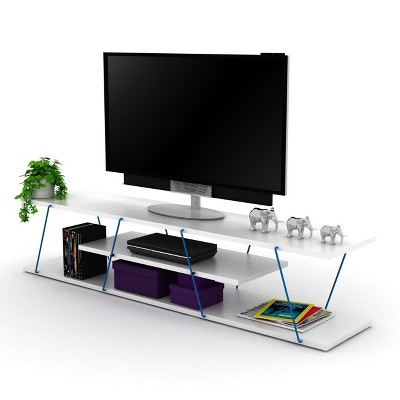 Sapphtopaz TV Stand for TVs Up to 60" with Open Storage Shelves TV Entertainment Center with Metal Cords, TV Console for Living Room