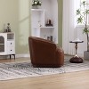 MAYEERTY Corduroy 360° Swivel Barrel Chair in Dark Gray for Living Room/Bedroom/Office - 3 of 4