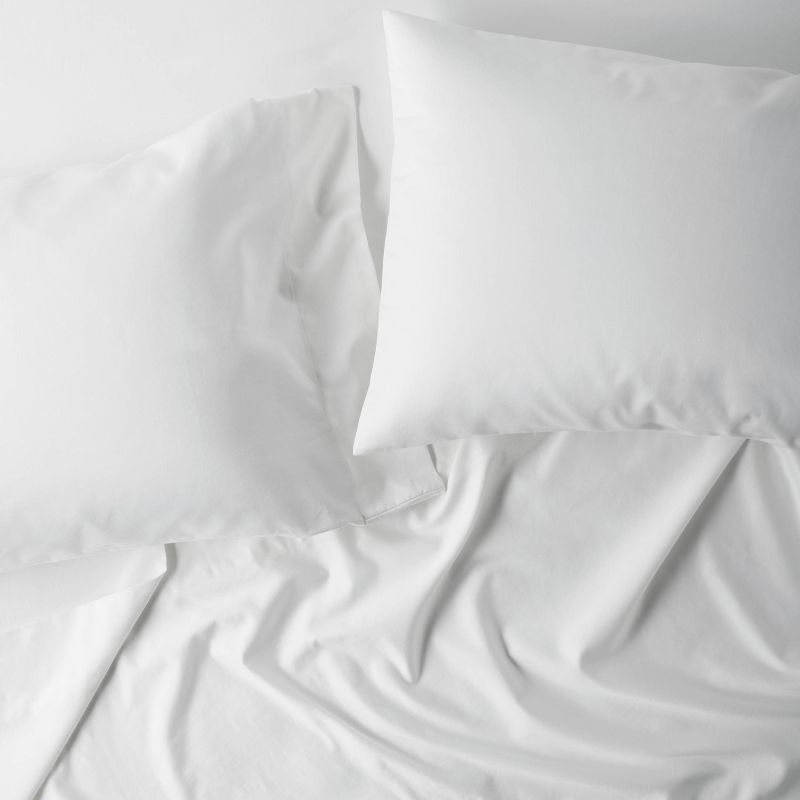 500 Thread Count Washed Supima Sateen Solid Pillowcase Set - Casaluna™, 4 of 6