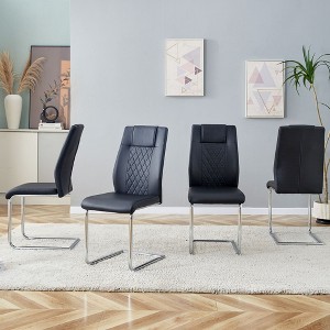 Okak Modern Comfortable Dining Chairs Set of 4, Faux Leather with Thickened Backrest & Anti-Scratch Metal Legs for Kitchen/Office/Bedroom - 1 of 4