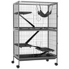 LAOTIES Large 5 Tier Chinchilla Cage with Hammock,50" Rolling Small Animal Cage with 4 Doors And Removable Tray - 4 of 4