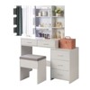 Karl Home | White Makeup Vanity Table Set with Led Lights - 3 of 4