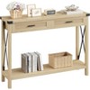 43" Console Table with Rattan Drawers, 2-Tier Farmhouse Narrow Entryway Table , Sofa Table, Console Tables for Entryway - 4 of 4