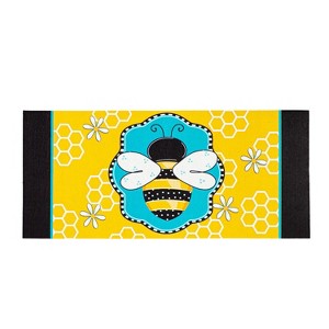 Evergreen Buzzing Bee Sassafras Indoor Outdoor Switch Doormat 1'10"x10" Multicolored - 1 of 4