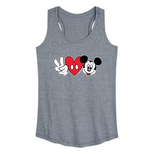 Women's - Disney - Peace Love Mickey Graphic Racerback Tank - 1 of 4