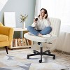 Erommy Armless Criss Cross Chair with Wheels, Height Adjustable Cross Legged Office Chair, Office Deak Chair for Office, Bedroom, Living Room - 3 of 4