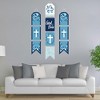 Big Dot of Happiness Blue Elegant Cross - Hanging Vertical Paper Door Banners - Boy Religious Party Wall Decoration Kit - Indoor Door Decor - 2 of 4