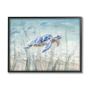 Stupell Industries Baby Sea Turtle Blue Speckled Aquatic Animal Ocean - 1 of 4