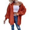 Imily Bela Womens Oversized Open Front Cable Knit Cardigan Sweaters Lantern Long Sleeve Chunky Outwear Coats - 4 of 4