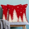 Christmas Pillow Covers 18x18 Inch Set of 2, Red Christmas Tree Snowflake Decorative - 3 of 4