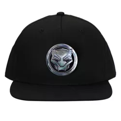 Marvel Black Panther Wakanda Forever Superhero Logo Youth Black Snapback Cap