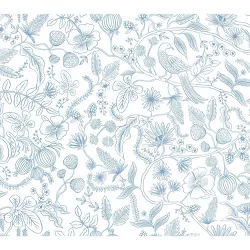 Rifle Paper Co. Aviary Peel and Stick Wallpaper Blue
