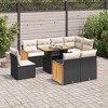 vidaXL Garden Sofa Set Black, Cream White PE rattan Large - 2 of 4