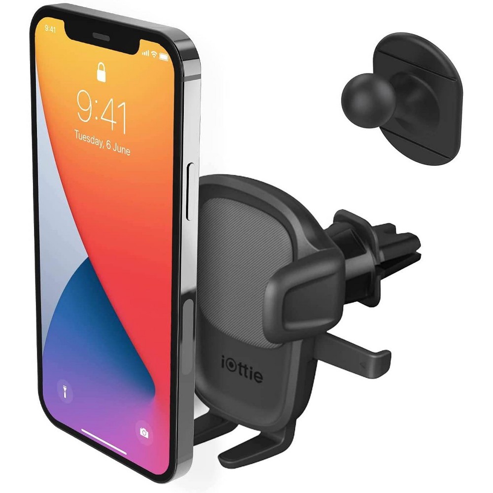 iOttie Easy One Touch 5 Air Vent & Flush Mount - Black: Adjustable Car Phone Holder Stand