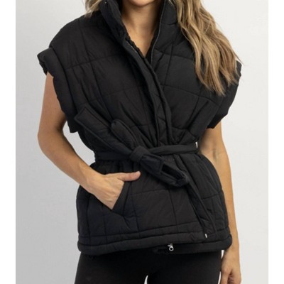 Women's AVALON TIE QUILTED PUFFER VEST - CRESCENT