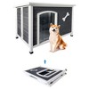 Large Wooden Dog House With Waterproof Protective Cover, Elevated Flooring Outdoor Windproof Dog Cage, Kennel - 4 of 4