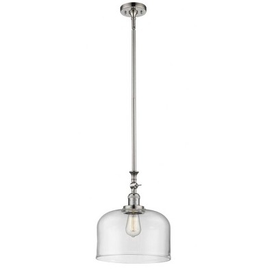 Bell - 1 Light Stem Hung Mini Pendant In Industrial Style-15 Inches Tall and 12 Inches Wide