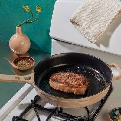 10-Inch Beige Enameled Cast Iron Always Pan with Lid