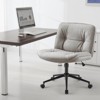 MAYEERTY Modern Home Criss Cross Legged Armless Wide Seat Wheels, Swivel Height Adjustable Comfy Computer Task Seating  Room - 2 of 4