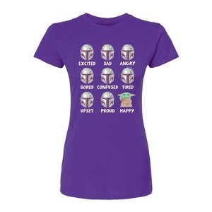 Women's - Star Wars - The Mandalorian Mandalorian Moods Fitted Graphic T-Shirt - 1 of 2