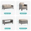 Sonkuki 8-Piece Rattan Patio Furniture Set Coversation Set Outdoor Sofa Couch w/ Chairs, Side Table and Ottoman, Navy Blue Cushion - 2 of 4