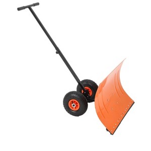 30-Inch Wheeled Snow Shovel with Adjustable Handle & Blade, Ergonomic Pusher for Driveway and Yard - 1 of 4