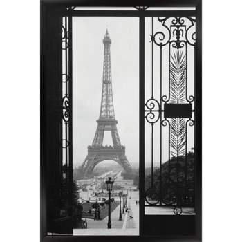 Trends International The Eiffel Tower - Gate VIew Framed Wall Poster Prints