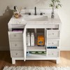 37" Modern Bathroom Vanity with Carrara White Marble Top, Freestanding Cabinet with 3 Drawers, Door, Shelf & 3 Faucet Hole Sink - 2 of 4