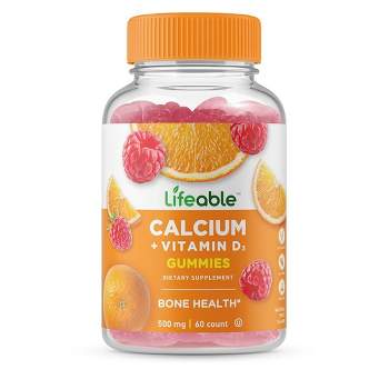 Lifeable Calcium Vitamin D for Adults, for Bone Health, 60 Gummies