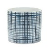 HomeRoots Set of Two White And Blue Ceramic Lattice 2 Ounce Round Pot Planters - 4 of 4