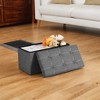 30" Ottoman Storage Bench, Ottoman with Storage, Footstool, Folding Bedroom Bench, Holds 660 lb - 2 of 4