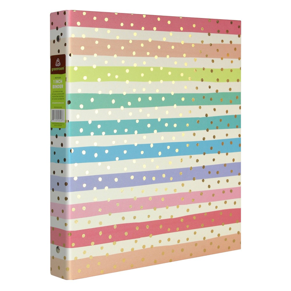 1" Ring Binder Rainbows Stripes - greenroom