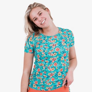 Calypsa Women's UPF 50+ Short Sleeve Adele Swim Top - 1 of 4